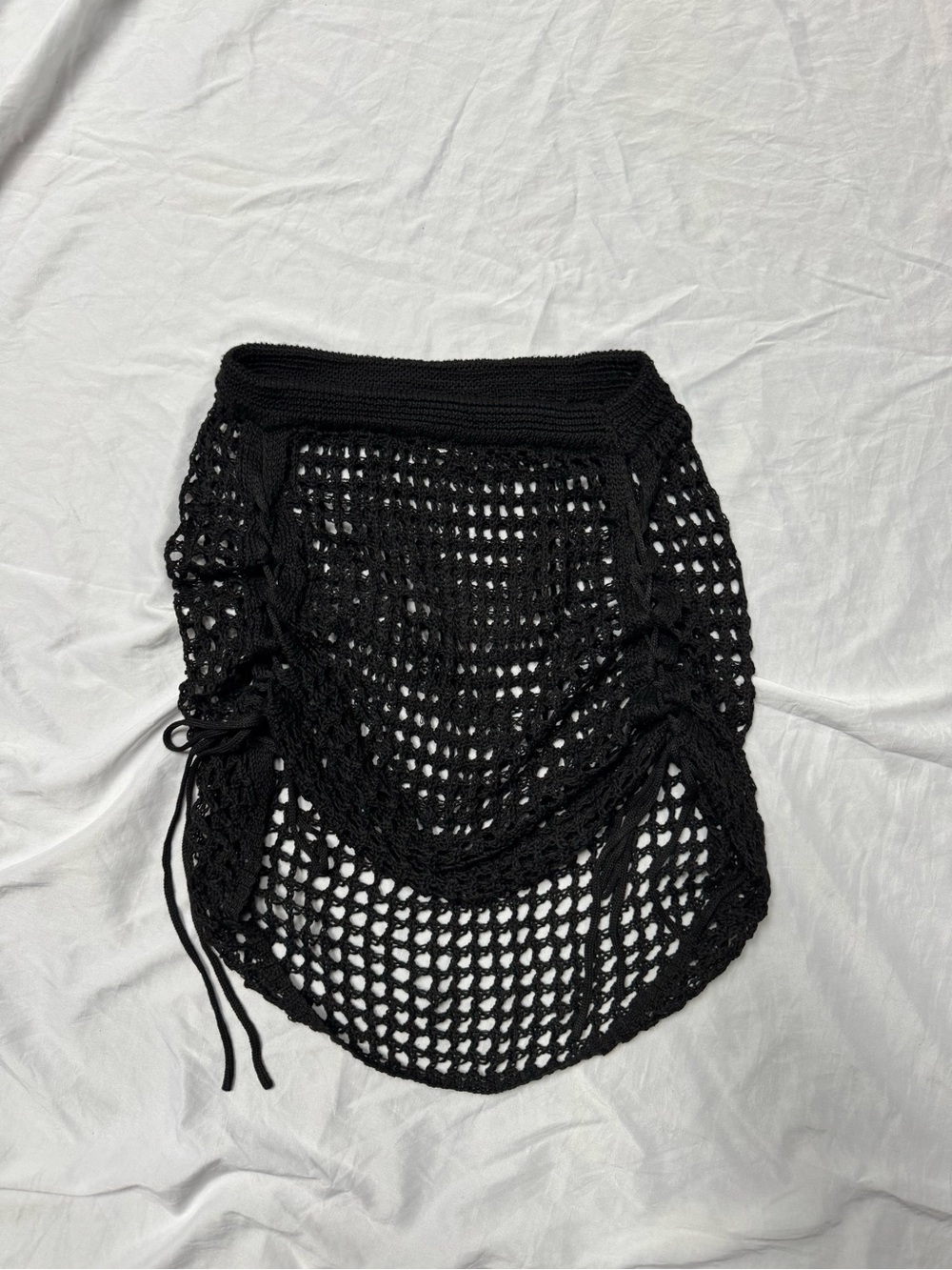 Black Crochet Swim Cover-Up Skirt